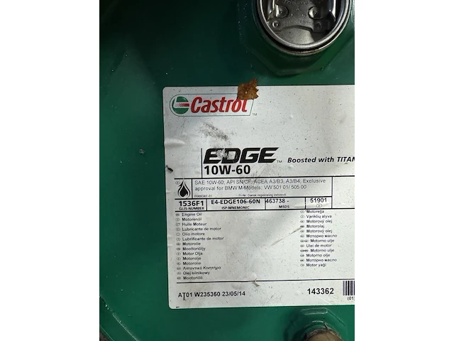 Partij motorolie en vloeistoffen ca. 55x inclusief kratten w.o. castrol, syntix, sunoco - afbeelding 12 van  12