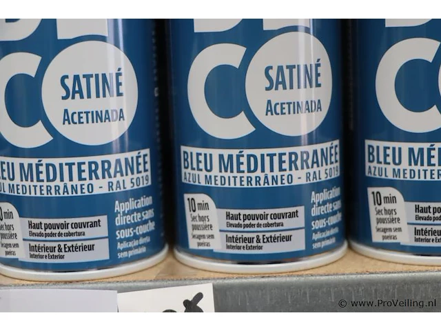 Partij nuance spuitbussen - ral 5019 blauw - 12 bussen á 400ml - afbeelding 3 van  4