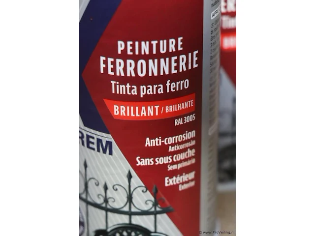 Partij nuance spuitbussen voor hekwerken - kleur ral 3005 (rood) - 11 bussen á 400ml - afbeelding 2 van  3