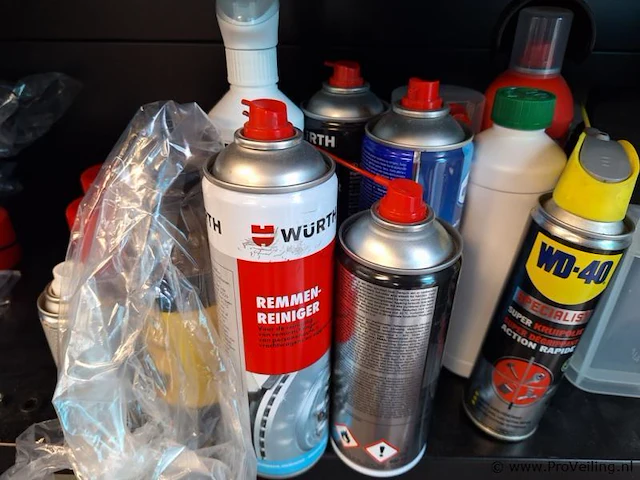 Partij onderhoudsmiddelen o.a. würth remmenreiniger & wd40 - afbeelding 1 van  3