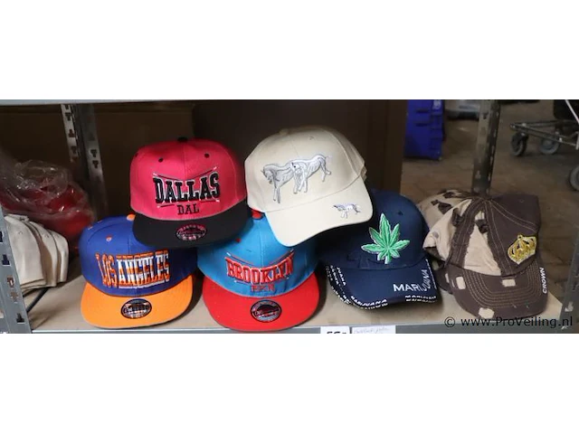 Partij original snapback petten - diverse kleuren - 55 stuks - afbeelding 1 van  9