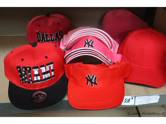 Partij original snapback petten/zonnekleppen - diverse soorten en kleuren - 28 stuks - afbeelding 1 van  6