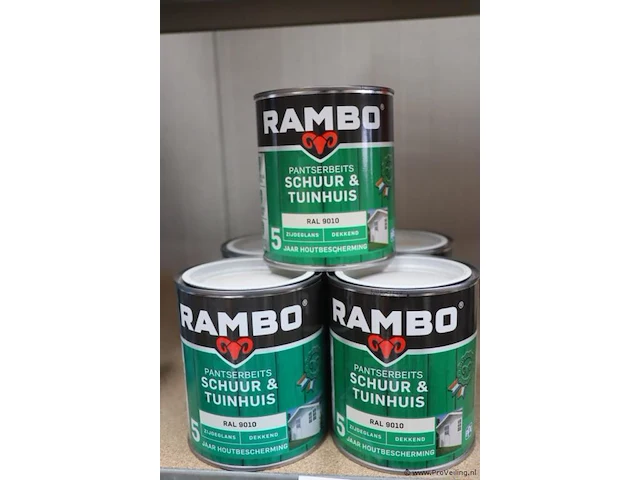 Partij rambo pantserlak schuur & tuin - 5 blikken á 750ml - afbeelding 1 van  3