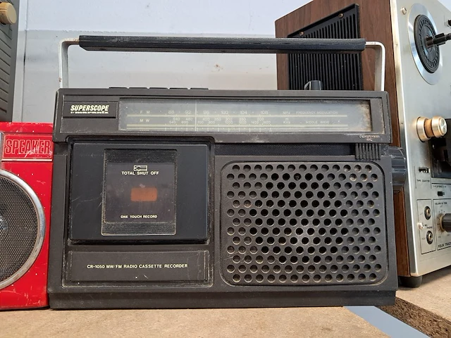 Partij retro audio, akai, sanyo, sharp, wega, panasonic , zwart - afbeelding 5 van  9