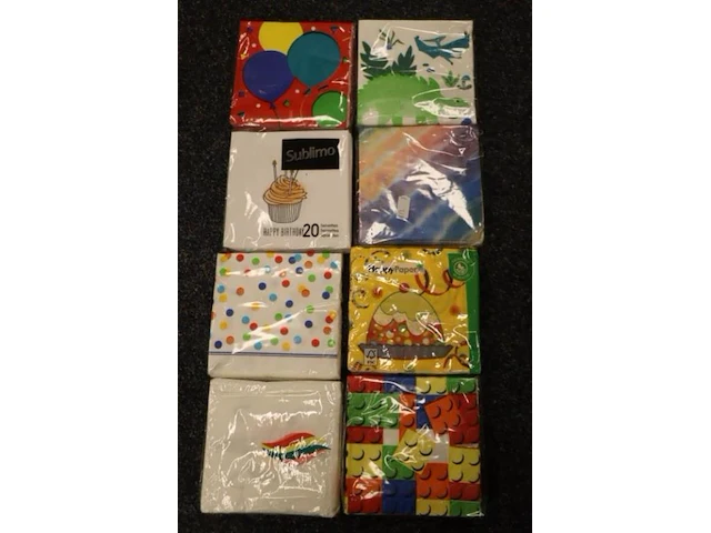 Partij servetten, diverse kleuren - afbeelding 2 van  2