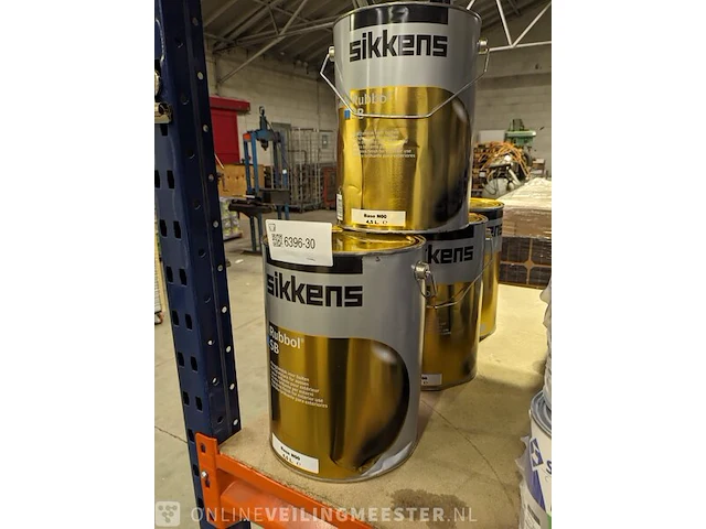 Partij sikkens rubbol sb hoogglanslak zwart ral 9005 sikkens, zwart/ral 9005 - afbeelding 1 van  3