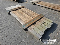 Partij thermisch gemodificeerd vurenhout rabbat 17 stuks 270x14x2cm - afbeelding 1 van  5