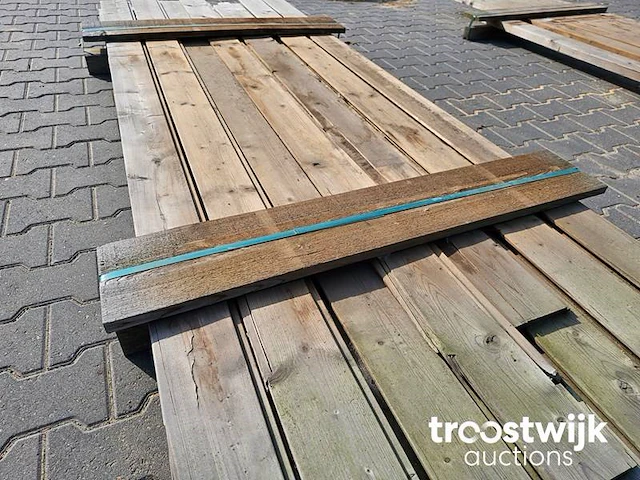 Partij thermisch gemodificeerd vurenhout rabbat 17 stuks 270x14x2cm - afbeelding 2 van  5