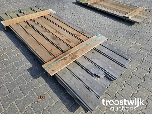 Partij thermisch gemodificeerd vurenhout rabbat 17 stuks 270x14x2cm - afbeelding 3 van  5