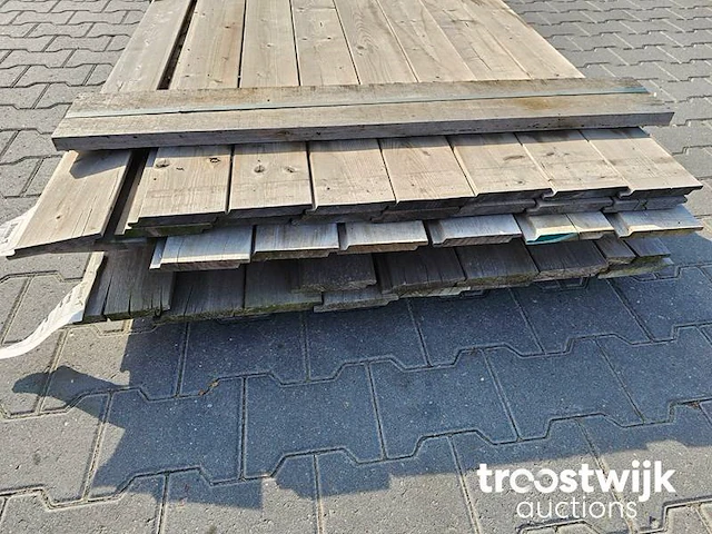 Partij thermisch gemodificeerd vurenhout rabbat 36 stuks 148x14x2cm - afbeelding 4 van  6