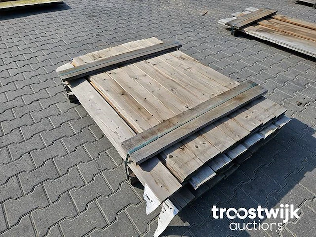 Partij thermisch gemodificeerd vurenhout rabbat 36 stuks 148x14x2cm - afbeelding 6 van  6