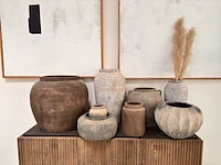 Partij van 12 luxe wabi sabi potten, aardse kleurtonen - afbeelding 1 van  19
