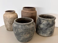 Partij van 12 luxe wabi sabi potten, aardse kleurtonen - afbeelding 12 van  19