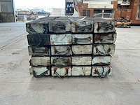 Partij van 40 balken abachi hout 15x30x300cm - lumber (40x) reclaimd wood - afbeelding 7 van  12