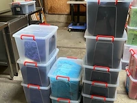 Partij verschillende tinten blauwe statafelrok incl. topper, blauw - afbeelding 1 van  10