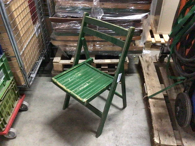 Partij vintage klapstoelen, massief hout - afbeelding 3 van  3