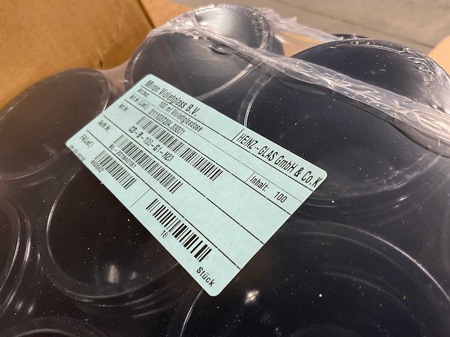 Partij violet glazen potjes met schroefdeksel en glazen pipetjes - afbeelding 3 van  9