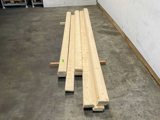 Partij vuren blokhutprofiel mes- en groef 329-421 x 14,5x4,5 cm - afbeelding 3 van  8