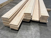 Partij vuren blokhutprofiel mes- en groef 329-421 x 14,5x4,5 cm - afbeelding 6 van  8