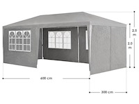 Partytent 3 x 6m grijs - afbeelding 9 van  13