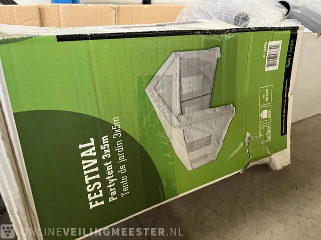 Partytent 300x500x305 cm handson, festival, wit - afbeelding 3 van  6