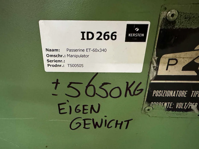 Passerini et-60x340 lasmanipulator - afbeelding 8 van  9