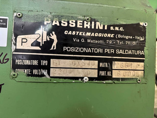 Passerini et-60x340 lasmanipulator - afbeelding 9 van  9