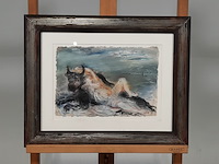Pastel tekening, g. volger, europa en de stier, 1995 - afbeelding 1 van  8