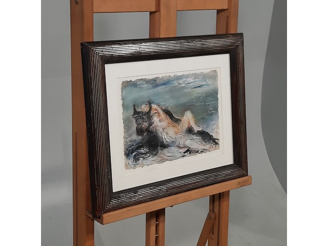 Pastel tekening, g. volger, europa en de stier, 1995 - afbeelding 2 van  8