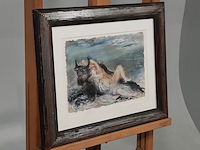Pastel tekening, g. volger, europa en de stier, 1995 - afbeelding 2 van  8