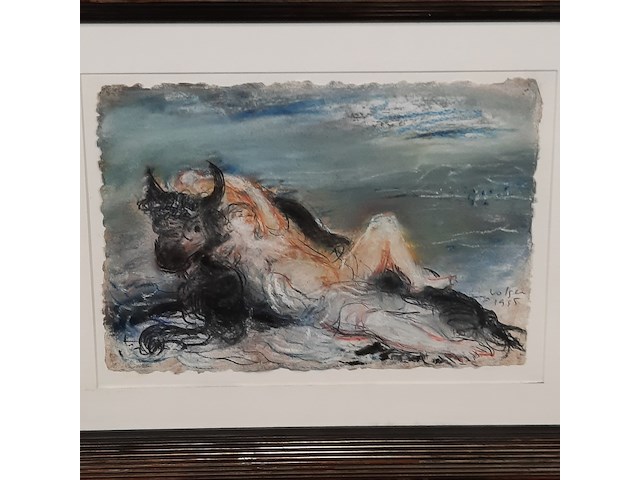 Pastel tekening, g. volger, europa en de stier, 1995 - afbeelding 4 van  8