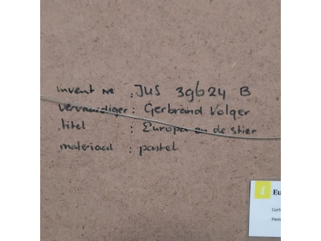 Pastel tekening, g. volger, europa en de stier, 1995 - afbeelding 8 van  8