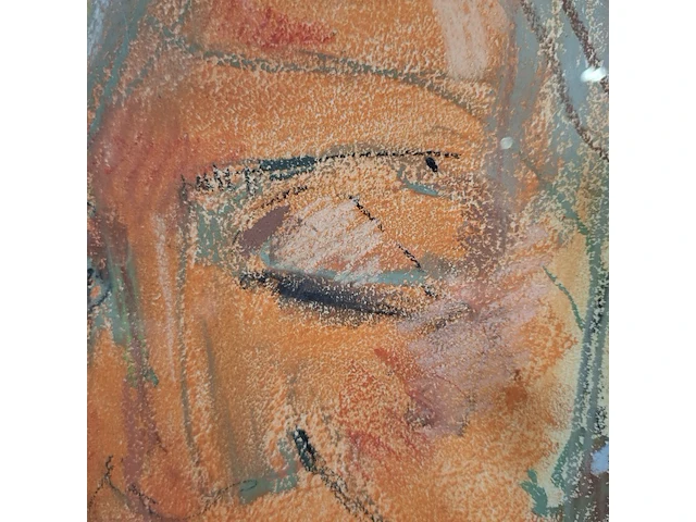 Pastelverf schilderij, mw. a. hofte, portret bella iii, 1982 - afbeelding 4 van  11