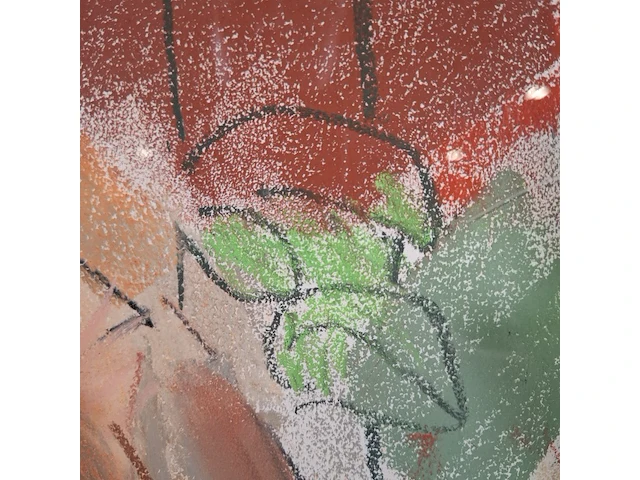 Pastelverf schilderij, mw. a. hofte, portret bella iii, 1982 - afbeelding 5 van  11