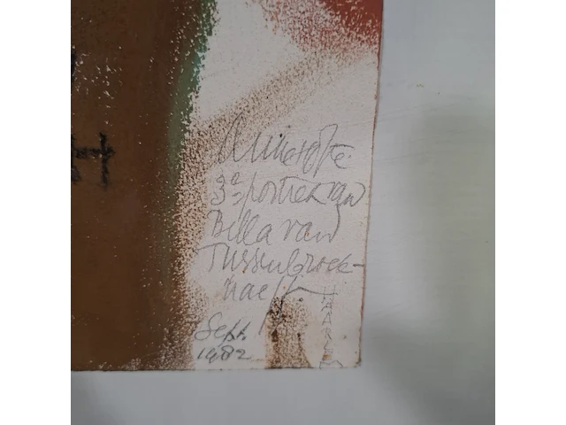 Pastelverf schilderij, mw. a. hofte, portret bella iii, 1982 - afbeelding 8 van  11