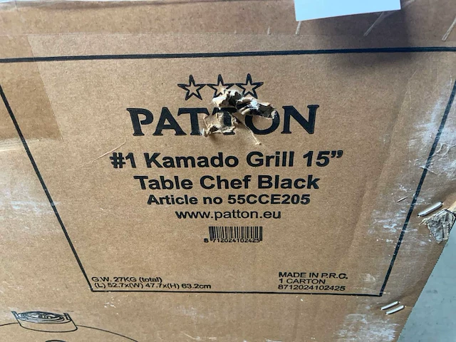 Patton 15” black kamado barbecue - afbeelding 3 van  4