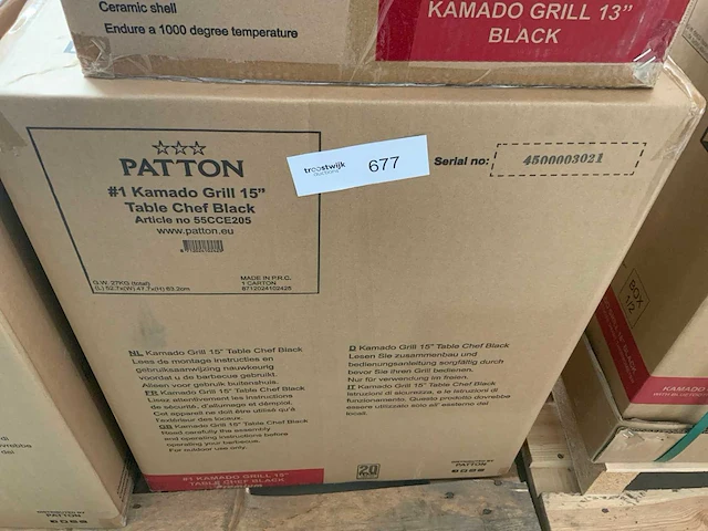 Patton 15” black kamado barbecue - afbeelding 4 van  4