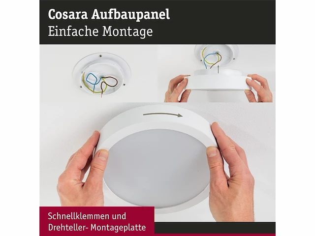 Paulmann cosara led paneel beige plafonniere ip44 15w 3000k 300mm - afbeelding 4 van  4