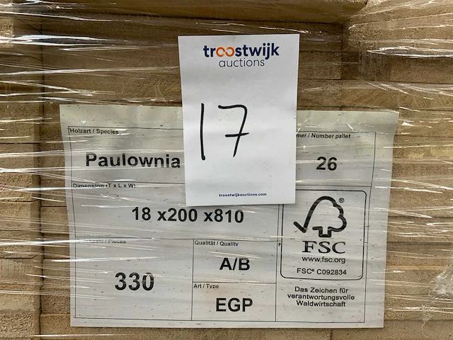 Paulownia plank 810x200x18mm (330x) - afbeelding 6 van  6