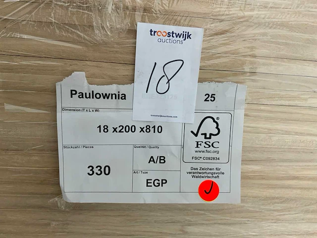 Paulownia plank 810x200x18mm (330x) - afbeelding 6 van  6