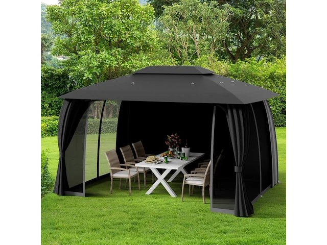 Paviljoen, partytent 300x400x270 cm trend24, antraciet - afbeelding 2 van  7
