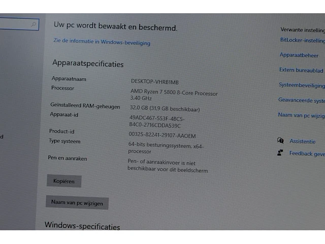 Pc lenovo legion amd ryzen 7 5800 8-core processor 32 gb geheugen 1tb harde schijf. - afbeelding 4 van  4