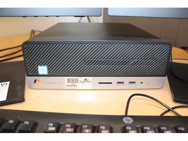 Pc opstelling hp prodesk 8gb ram, 256gb opslag, 128mb grafische kaart, intel i5-8500 cpu 3ghz, incl. hp 24 ... - afbeelding 2 van  2