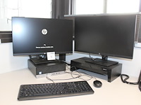 Pc opstelling hp prodesk 8gb ram, 256gb opslag, 128mb grafische kaart, intel i5-8500 cpu 3ghz, incl. hp 24 ... - afbeelding 1 van  3