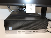 Pc opstelling hp prodesk 8gb ram, 256gb opslag, 128mb grafische kaart, intel i5-8500 cpu 3ghz, incl. hp 24 ... - afbeelding 2 van  3