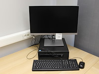 Pc opstelling hp prodesk i3 werkgeheugen 4 gb en 256gb harde schijf incl. 24 inch monitor toetsenbord en muis - afbeelding 1 van  2