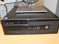 Pc opstelling hp prodesk i3 werkgeheugen 4 gb en 256gb harde schijf incl. 24 inch monitor toetsenbord en muis - afbeelding 2 van  2