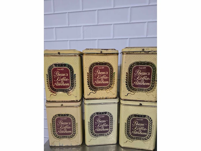 Peeze's koffie arnhem / beschuit paul c. kaiser - vintage bewaarblik (9x) - afbeelding 2 van  4