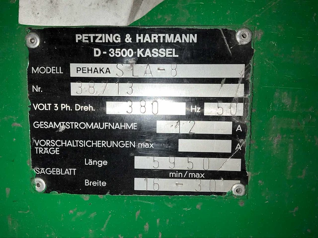 Pehaka petzing & hartmann sla-8 lintzaagmachine - afbeelding 5 van  13