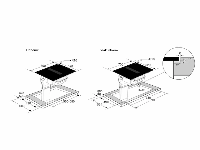Pelgrim ikr3073f inbouw inductiekookplaat met geïntegreerde afzuiging - afbeelding 4 van  5